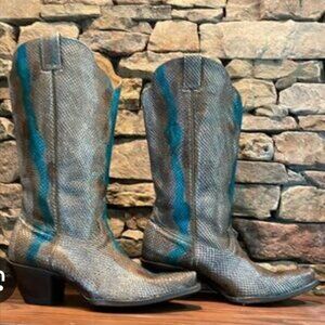 Idyllwind Strut Snake Print grey turquoise Ladies Cowboy Boot  9
